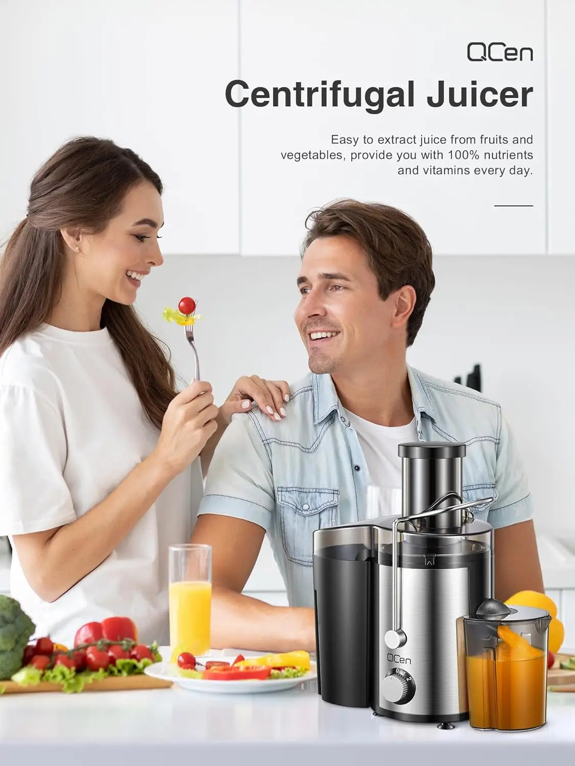 JuiceEase Steel 800W Centrifugal Juicer